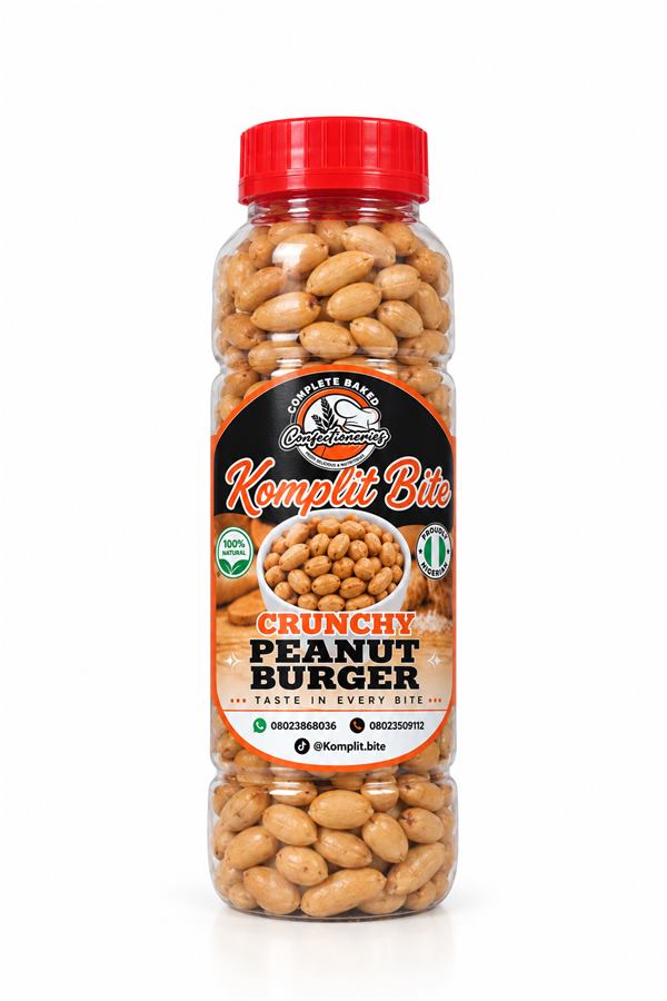 Komplit Bite Crunchy Peanut Burger in a bottle